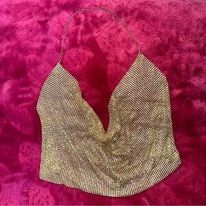 Gold Chainmail Halter Top